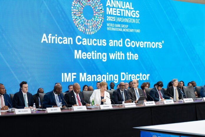 Somalia’s Finance Minister at the World Bank Meetings discussing investment-led growth strategy.